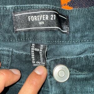Forever 21 Men's Teal Corduroy Pants 31
